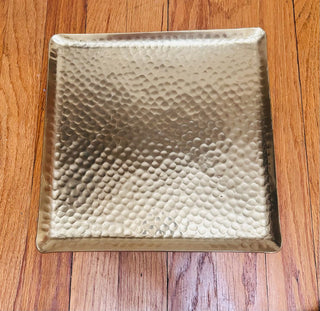 Gold Metal Hammered Tray