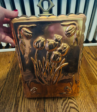 Vintage Copper Hanging Wall Mold - Tulip