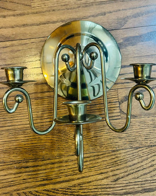 Vintage Brass Sconce Candle Holder