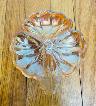 Carnival Glass Three Leaf Clover Dish