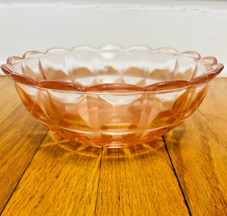 Vintage Depression Glass Cube Bowl