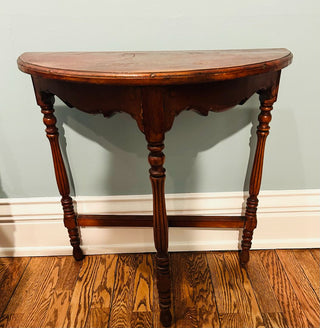 Vintage Half Moon Wood Table