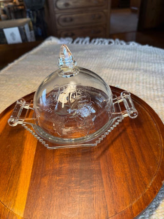 Jeanette Glass Baltimore Pear Covered Butter Dish