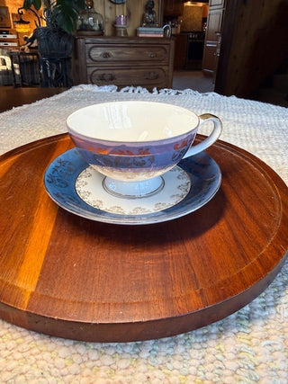 Mento Norleans Cup & Saucer Blue Lusterware