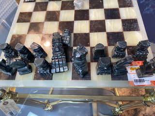 "17""H x 17""L Chess Set AS IS for Vintage appeal"