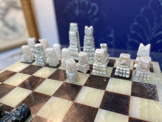 "17""H x 17""L Chess Set AS IS for Vintage appeal"