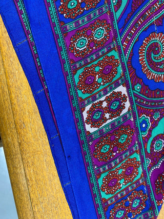 Paisley Purple and Blue Silk Scarf
