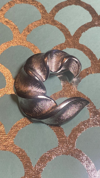 Trifari silver swirl pin