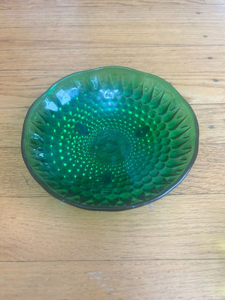 Vintage Emerald Footed Bowl