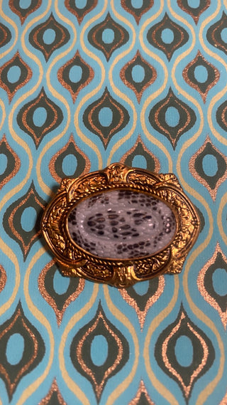 Czech oval bronze pin