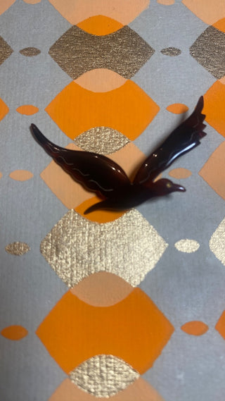 Tortoiseshell bird pin