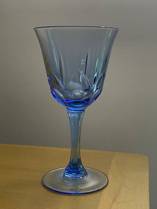 2pc Avon Fostoria Blue Water Goblets