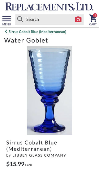 5pc Libbey Sirrus Cobalt Blue Goblets