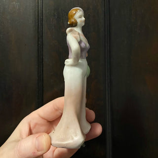 Vintage Ceramic Art Deco Lady Figurine Made in Japan