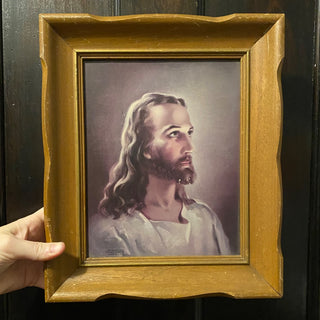 Vintage Framed Jesus Litho Print