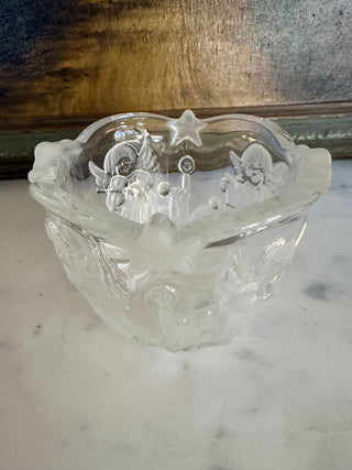 Mikasa Holiday Lights 3 1/4" Crystal Candleholder w/ Angels