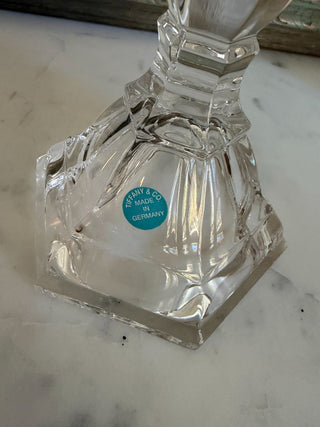 Set of 2 Tiffany & Co. Hampton Crystal Candlesticks (in Box)
