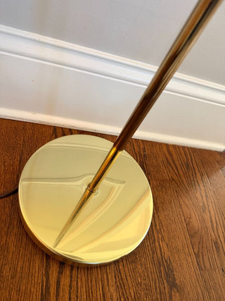 Mid-Century Brass Clam Shell Adjustable Floor Lamp