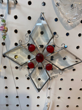 4 Point Beveled Stained Glass Star