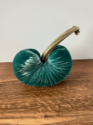 Turquoise Velvet Pumpkin