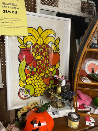 VTG '60s George Briard Fruit Towel Framed