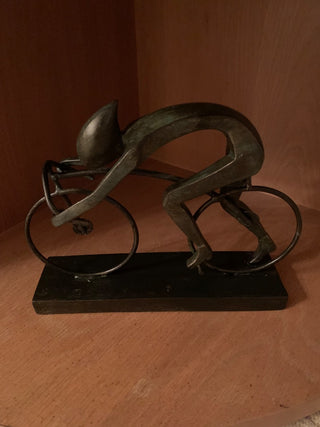 Vintage Metal Sculpture on Bicycle