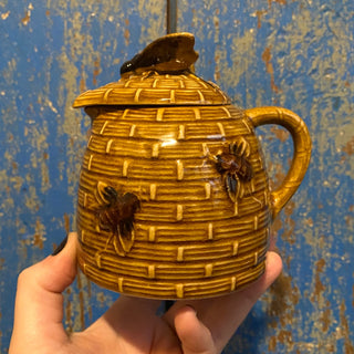 Vintage Ceramic Bee Hive Honey Jar Pourer