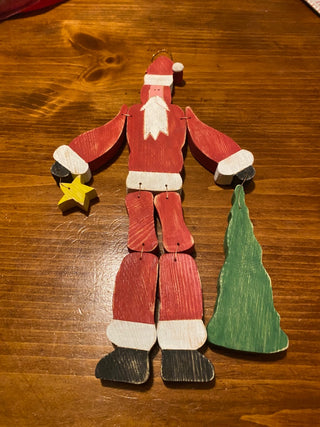 Wooden Santa with Tree and Star-3