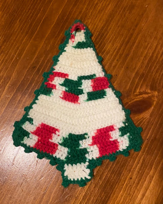 Crocheted Christmas Tree Pot Holder