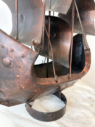 Metal Ship Sculpture