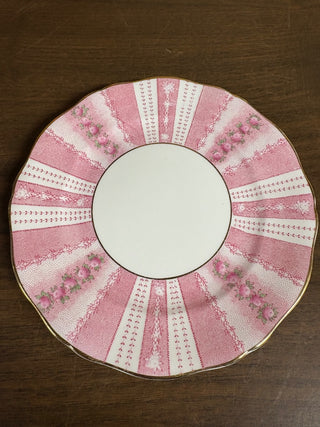 Pink & Floral Striped Plate
