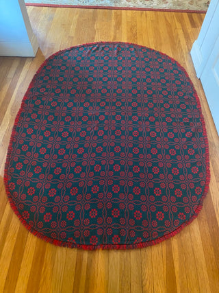 Vintage Christmas Knit Oval Table Cloth