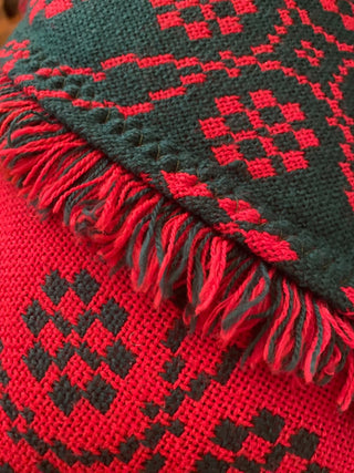 Vintage Christmas Knit Oval Table Cloth