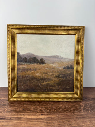 Gold Framed Hand Lacquered Landscape Print on Board