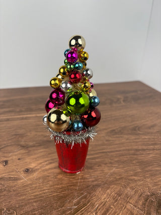 Sm Red Potted Ornament Tree