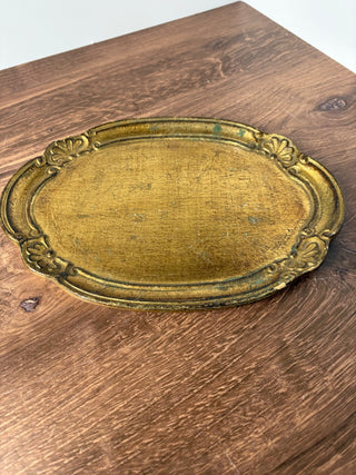 Gold Oval Florentine Tray (Italy)