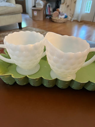 Milk glass sugar/creamer (2 piece)
