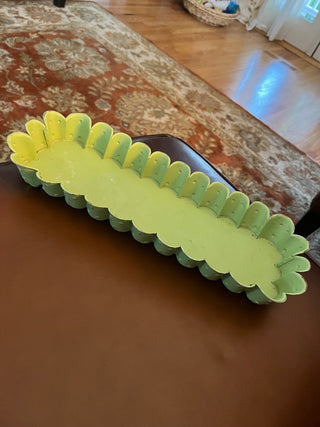 Green metal tray