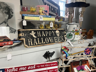 Faux VTG Metal Happy H. RTH Sign-New