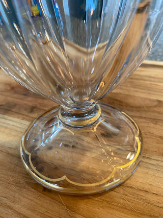 Gold Trimmed Covered Candy Dish