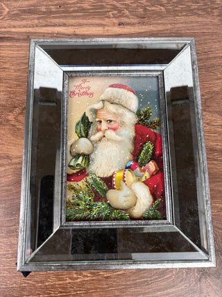 Mirrored Framed Old Fashion Santa