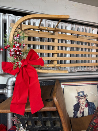 Curved Runner Wooden Sled with Rope Handle