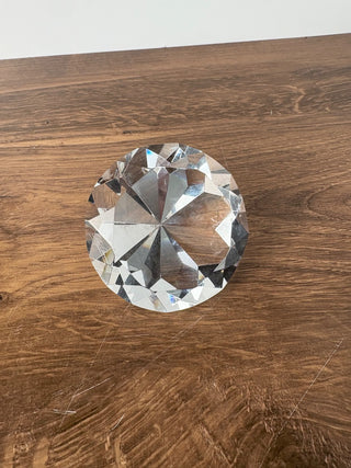 Crystal Oleg Cassini Diamond Cut Paperweight