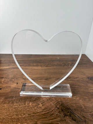 Acrylic Heart On Rectangular Base