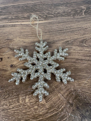 Gold Glitter Snowflake Ornament