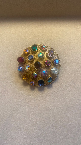 Art Arthur pepper bezel set rhinestone brooch