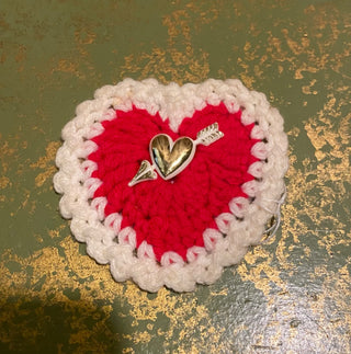 Crocheted Cupid Arrow Heart Magnet-1