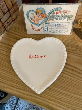 "Kiss Me" Heart Shaped Plate