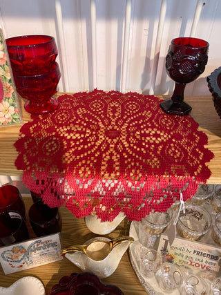 Red Round Doily-ty