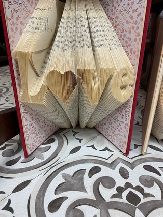 Folded Book - Love w/Red Floral cover sheet